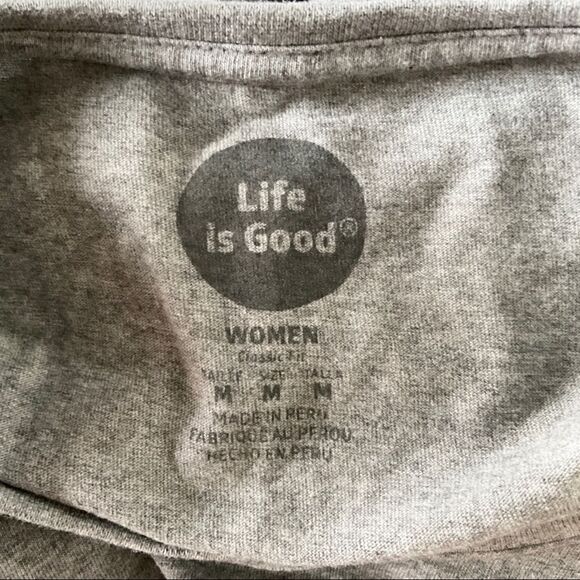 Life Is Good Heathered Gray Flip Flop Graphic Short Sleeve T-Shirt Medium - Picture 5 of 5